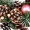 13.5" Frosted Christmas Wreath with Pinecones Twigs and Thistle Unlit